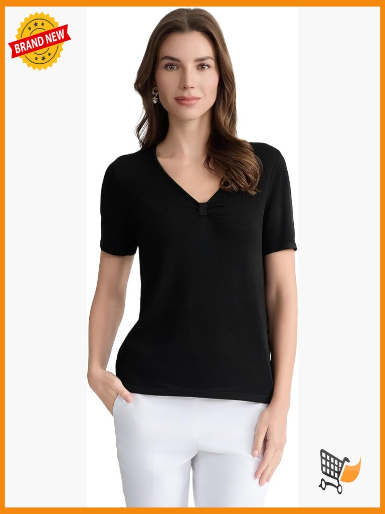 Short Sleeve Pullover Sweater, Soft Knit, Versatile Layering Piece